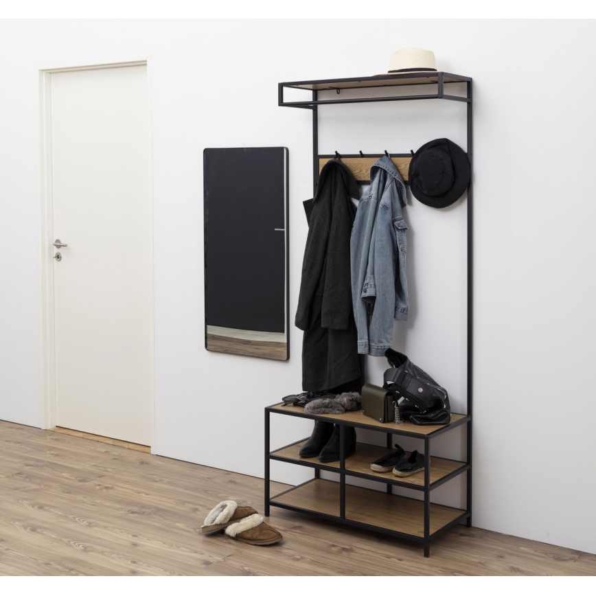Gang muur SARON eiken/zwart
