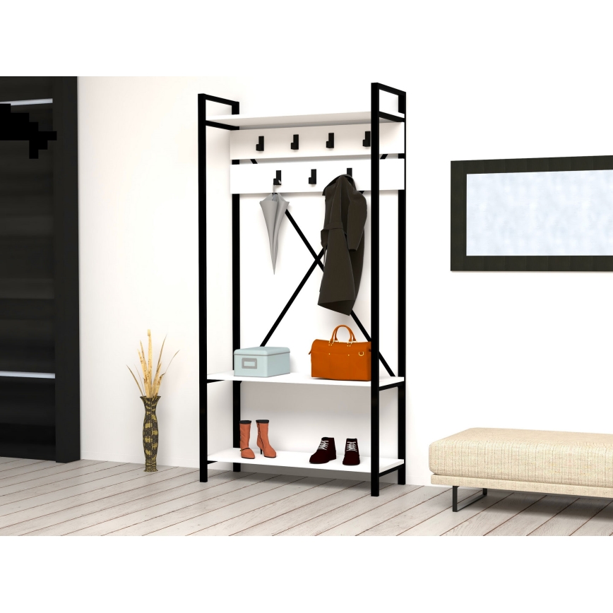 Gang Wandkast ALFA 180x90 cm wit/zwart