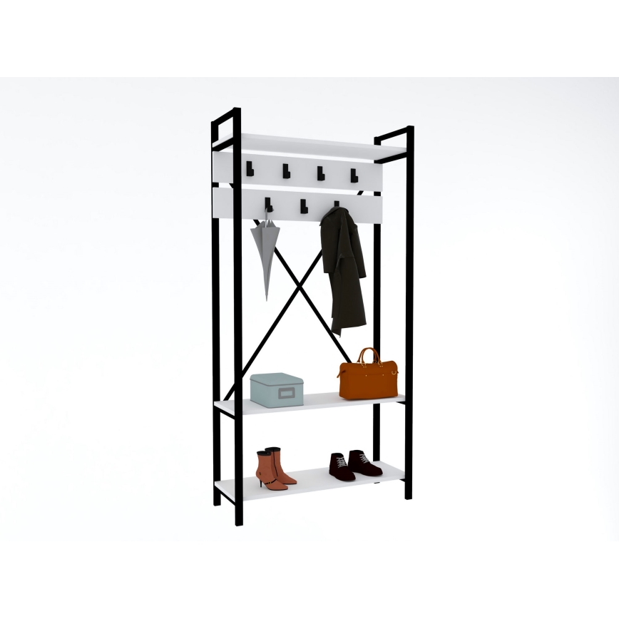 Gang Wandkast ALFA 180x90 cm wit/zwart