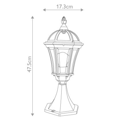 Garden Zone - Lampe d'extérieur LEDBURY 1xE27/100W/230V IP44