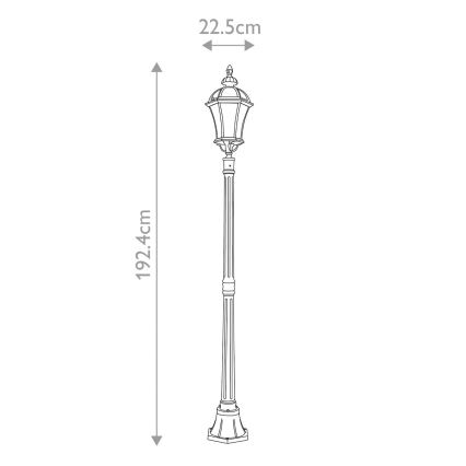 Garden Zone - Lampe d'extérieur LEDBURY 1xE27/100W/230V IP44 noire