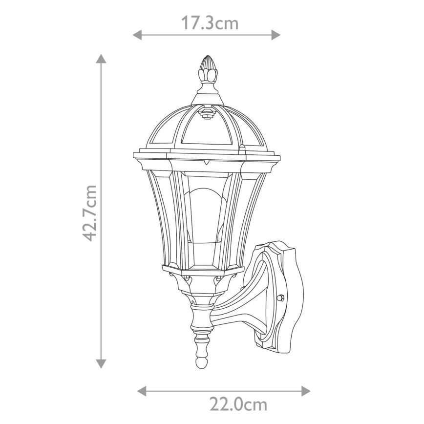 Garden Zone - Wandlamp voor Buiten LEDBURY 1xE27/100W/230V IP44