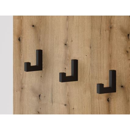 Garderobewand met spiegel SVEN bruin/grafiet