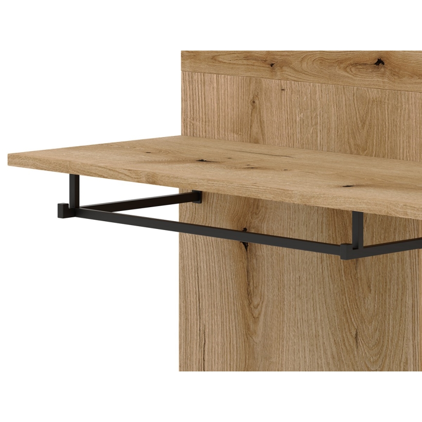 Garderobewand met spiegel SVEN, bruin/wit