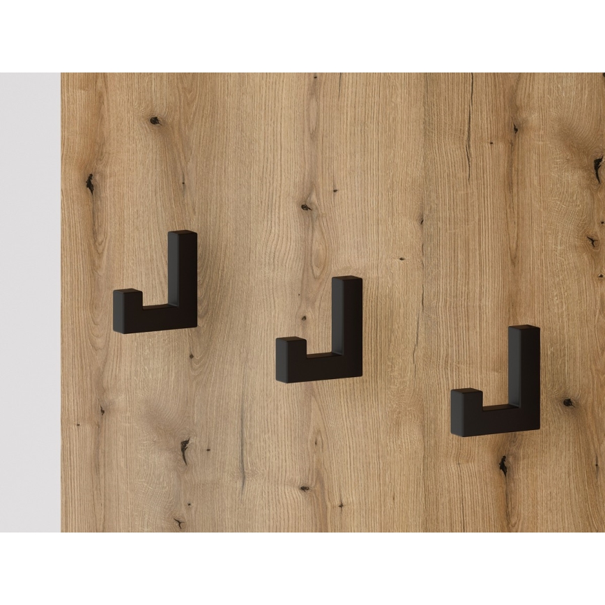 Garderobewand met spiegel SVEN, bruin/wit