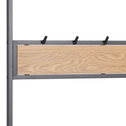 Garderobewand SARON eiken/zwart