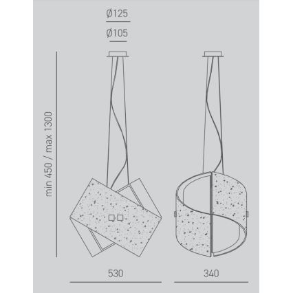 Gea Luce CAMILLA S G arg - Hanglamp aan een koord CAMILLA 2xE27/70W/230V zilver