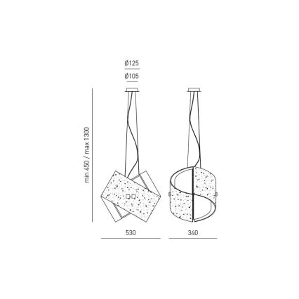 Gea Luce CAMILLA S G arg - Hanglamp aan een koord CAMILLA 2xE27/70W/230V zilver