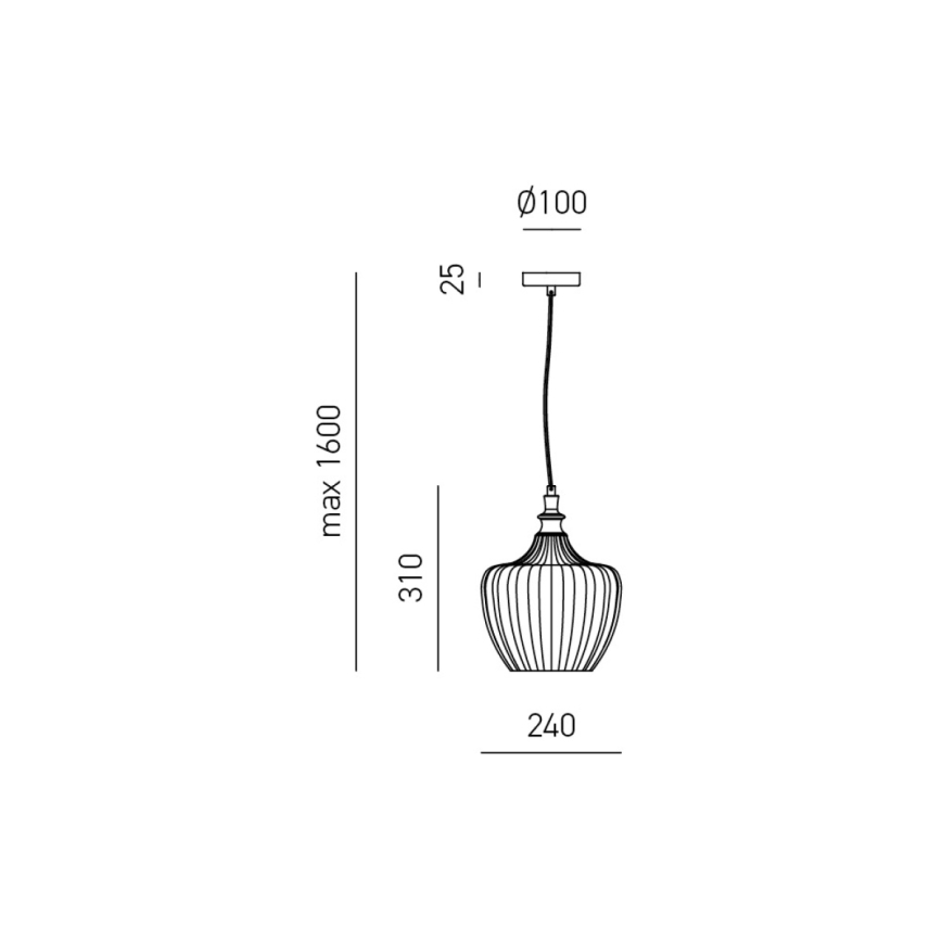 Gea Luce CLEOFE S/10 A - Hanglamp aan een koord CLEOFE 1xE27/60W/230V diameter 24 cm