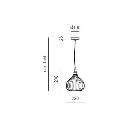 Gea Luce CLEOFE S/11 A - Hanglamp aan een koord CLEOFE 1xE27/60W/230V diameter 23 cm