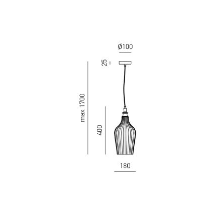 Gea Luce CLEOFE S/12 A - Hanglamp aan een koord CLEOFE 1xE27/60W/230V diameter 18 cm