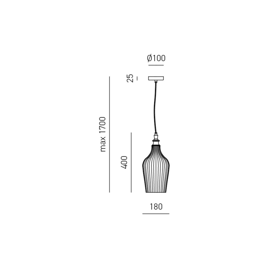 Gea Luce CLEOFE S/12 A - Suspension filaire CLEOFE 1xE27/60W/230V d. 18 cm