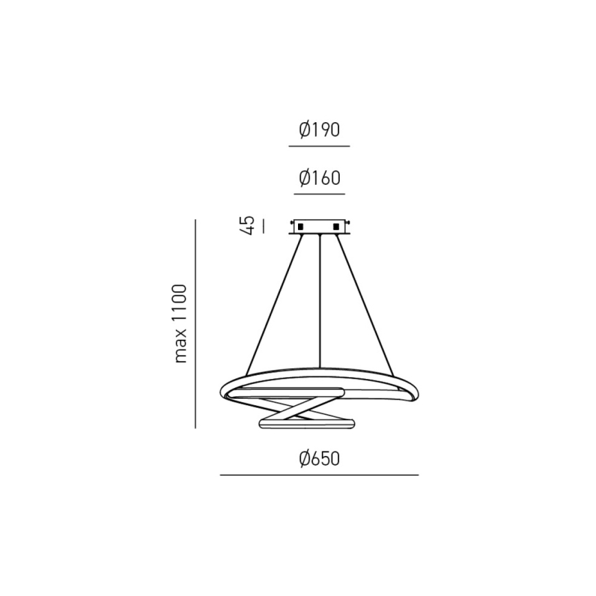 Gea Luce DIVA S G BIANCO - Dimbare LED hanglamp aan een koord DIVA LED/44W/230V wit