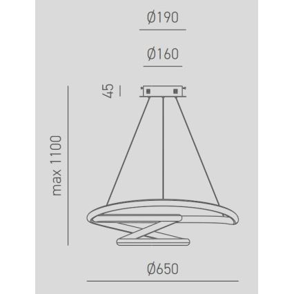 Gea Luce DIVA S G TITANIO - Dimbare LED hanglamp aan een koord DIVA LED/44W/230V grijs