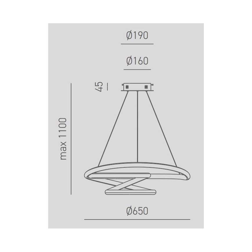 Gea Luce DIVA S G TITANIO - Dimbare LED hanglamp aan een koord DIVA LED/44W/230V grijs