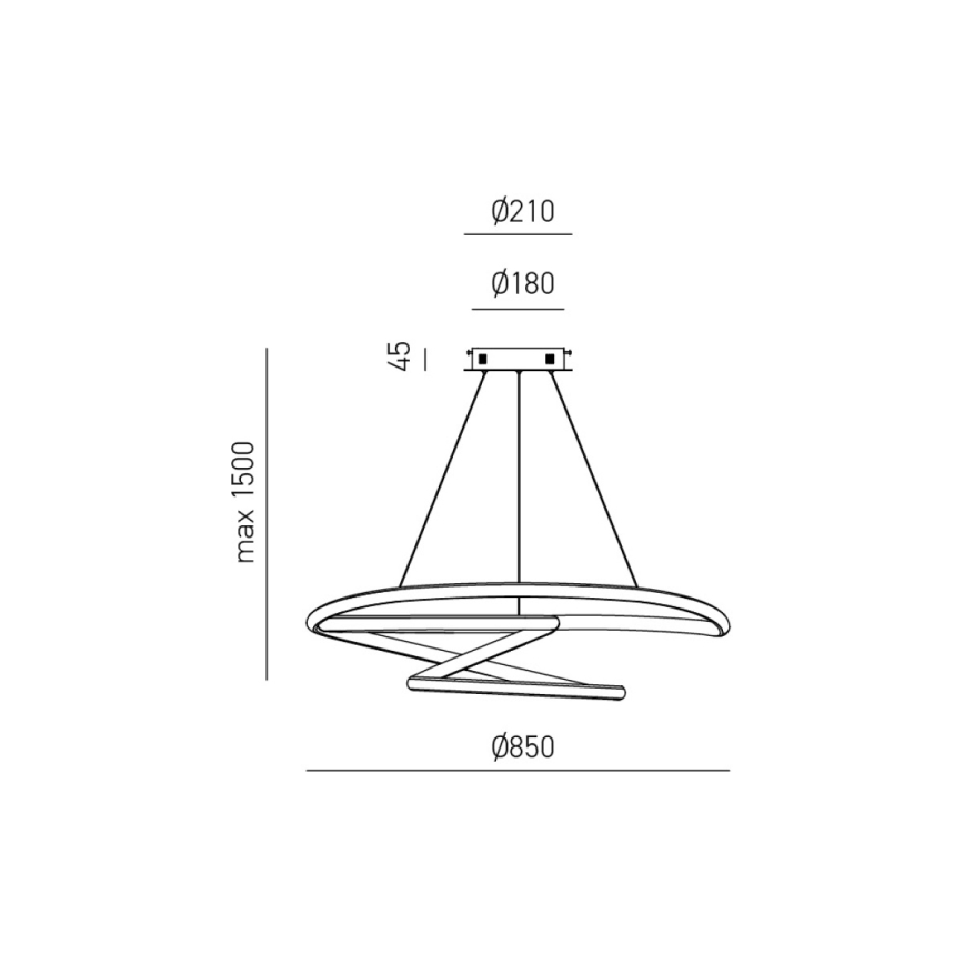 Gea Luce DIVA S/S TITANIO -  Dimbare LED hanglamp aan een koord DIVA LED/80W/230V grijs