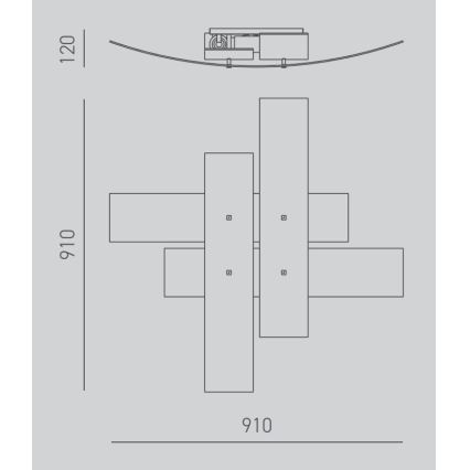 Gea Luce LARA P G arg - Plafondlamp LARA 4xE27/52W/230V 91 cm zilver