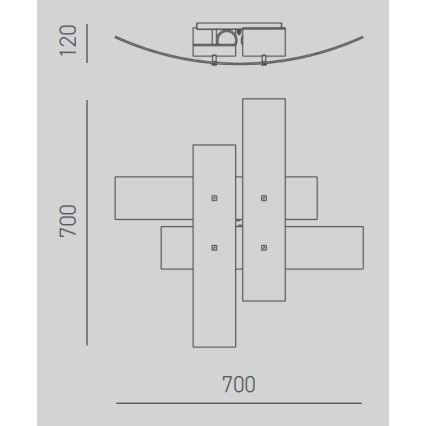 Gea Luce LARA P M arg - Plafonnier LARA 2xE27/70W/230V 70 cm argent