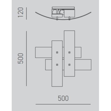 Gea Luce LARA P P arg - Plafondlamp LARA 2xE27/52W/230V 50 cm zilver