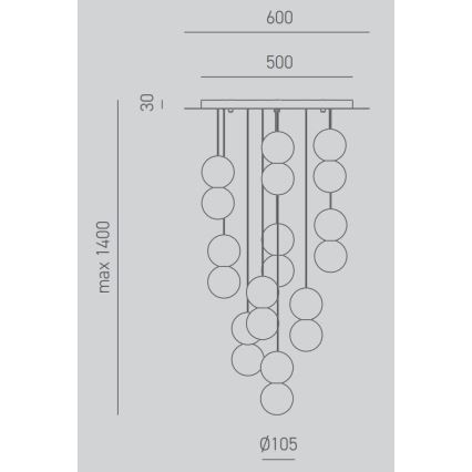 Gea Luce SFERA S10 G - Hanglamp aan een koord SFERA 10xG9/28W/230V