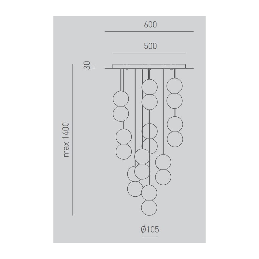 Gea Luce SFERA S10 G - Hanglamp aan een koord SFERA 10xG9/28W/230V