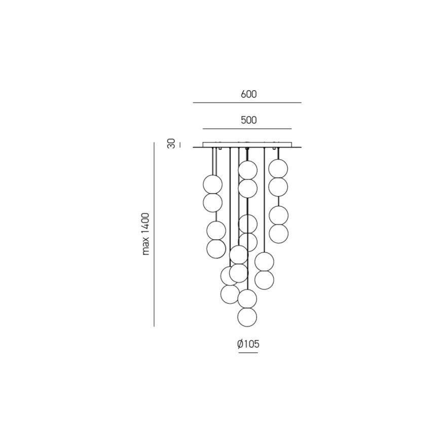 Gea Luce SFERA S10 G - Hanglamp aan een koord SFERA 10xG9/28W/230V
