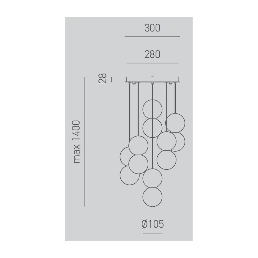 Gea Luce SFERA S6 G - Hanglamp aan een koord SFERA 6xG9/28W/230V