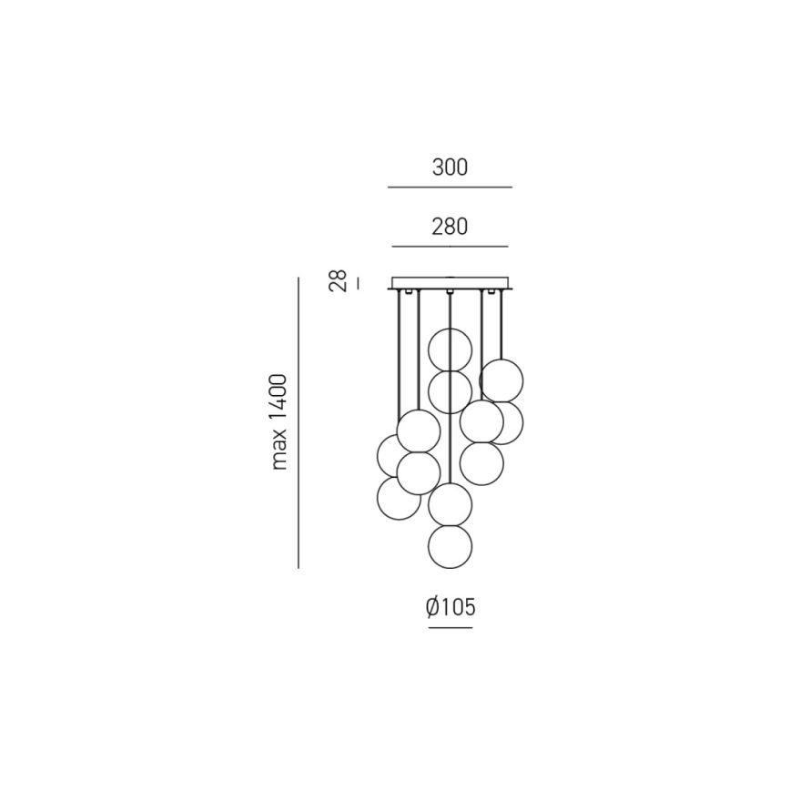 Gea Luce SFERA S6 G - Hanglamp aan een koord SFERA 6xG9/28W/230V
