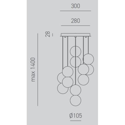 Gea Luce SFERA S6 G - Suspension filaire SFERA 6xG9/28W/230V