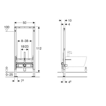 Geberit 111.510.00.2 - Duofix inbouwmodule voor bidet, 112 cm