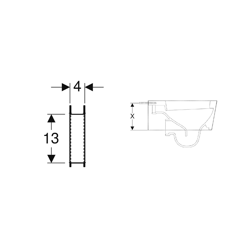 Geberit 111.847.00.1 - Ensemble de renforts Duofix pour cuvettes WC à faible surface d'appui, 2 pièces