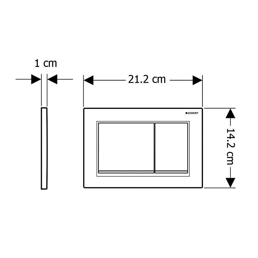 Geberit 115.080.01.1 - Spoelknop Omega30 21,2x14,2 cm wit