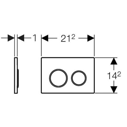 Geberit 115.085.KH.1 - Spoelknop Omega20 21,2x14,2 cm glanzend chroom/mat chroom