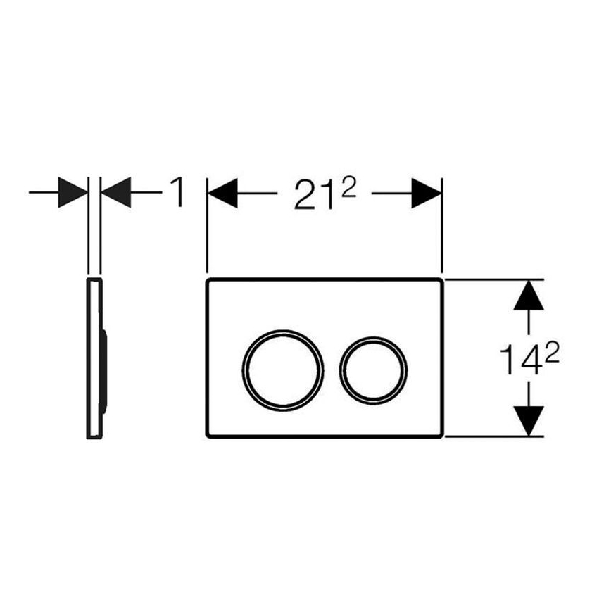 Geberit 115.085.KM.1 - Bedieningsplaat Omega20 21,2x14,2 cm zwart/glanzend chroom