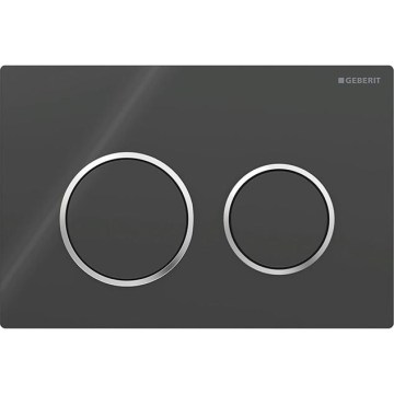 Geberit 115.085.KM.1 - Plaque de déclenchement Omega20 21,2 x 14,2 cm noir/chrome brillant