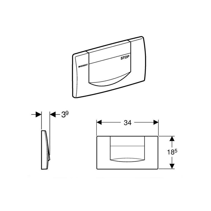 Geberit 115.222.11.1 - Spoelknop 200F 34x18,5 alpinwit