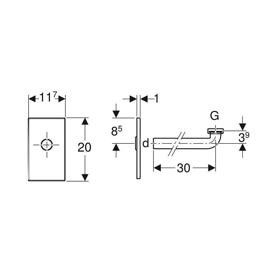 Geberit 115.416.11.1 - Kit de montage pour lavabo blanc alpin