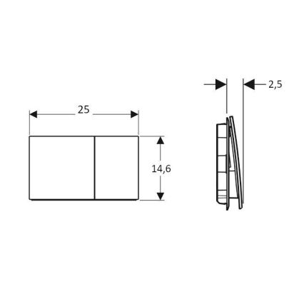 Geberit 115.622.JL.1 - Bedieningsplaat Sigma70 25 x 14,6 cm, zandgrijs