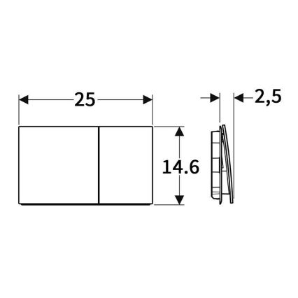 Geberit 115.622.SI.1 - Bedieningsplaat Sigma70 25 x 14,6 cm, wit