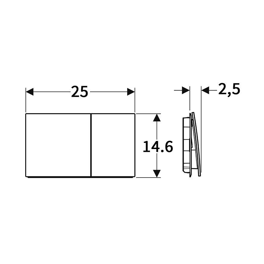 Geberit 115.622.SI.1 - Bedieningsplaat Sigma70 25 x 14,6 cm, wit