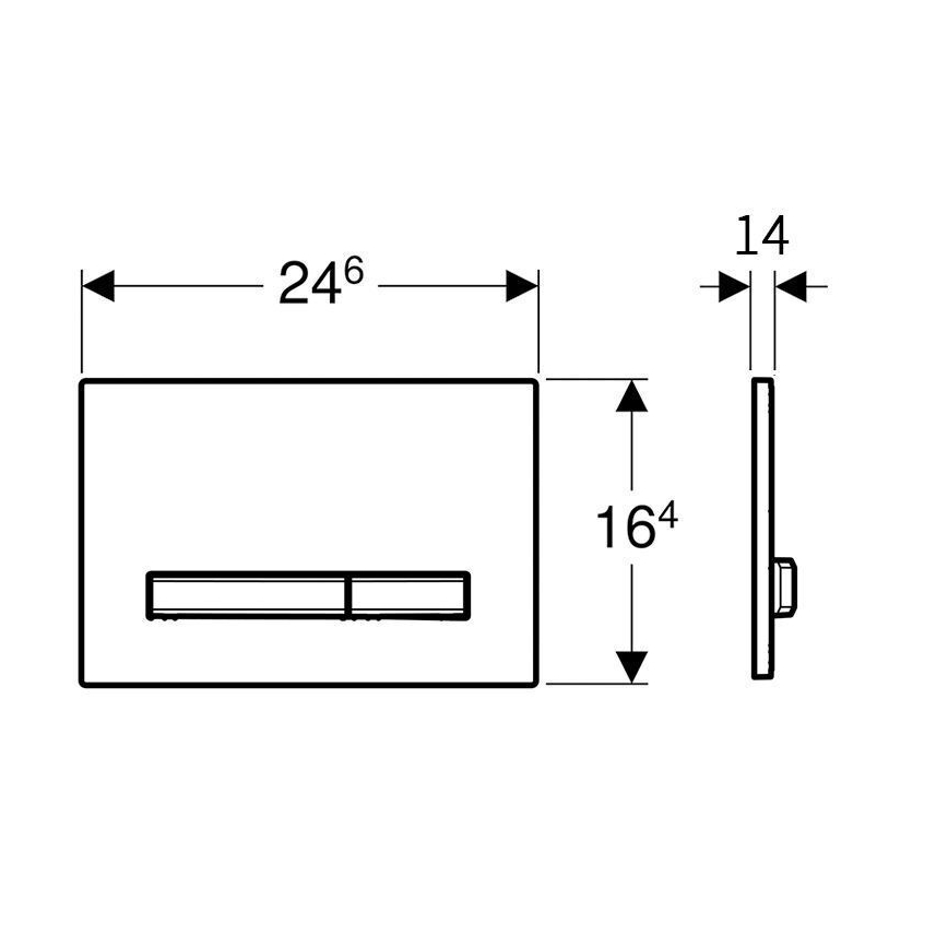 Geberit 115.672.QF.2 - bedieningsplaat Sigma50 24,6x16,4 cm geborsteld messing