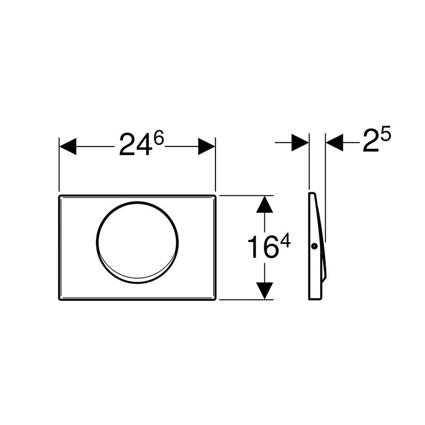 Geberit 115.751.00.1 - Spoelknop Mambo 24,6 x 16,4 cm RVS