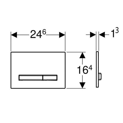 Geberit 115.788.11.2 - Bedieningsplaat Sigma50 24,6x16,4 cm wit/mat chroom