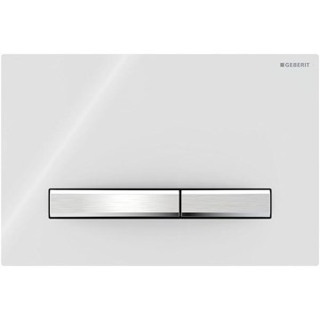 Geberit 115.788.11.2 - Plaque de commande Sigma50 24,6x16,4 cm blanc/chrome mat