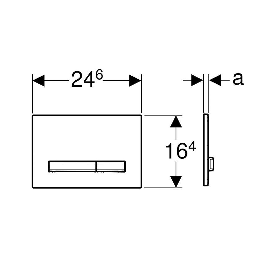 Geberit 115.788.JK.2 - Bedieningsplaat Sigma50 24,6x16,4 cm antraciet/mat chroom