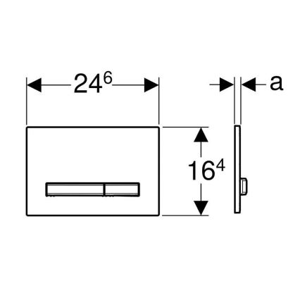 Geberit 115.788.JK.2 - Plaque de commande Sigma50 24,6 x 16,4 cm anthracite/chrome mat