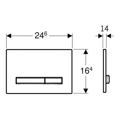 Geberit 115.788.SD.2 - Bedieningsplaat Sigma50 24,6 x 16,4 cm antraciet/mat chroom