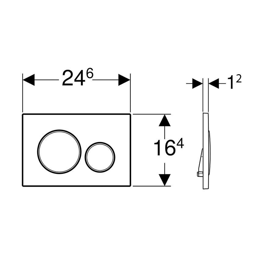 Geberit 115.882.11.1 - Bedieningsplaat Sigma20 24,6x16,4 cm wit
