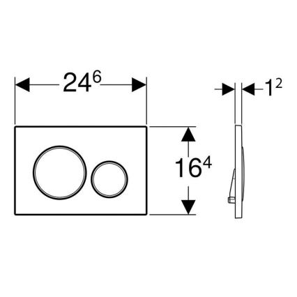 Geberit 115.882.14.1 - Bedieningsplaat Sigma20 24,6 x 16,4 cm mat zwart