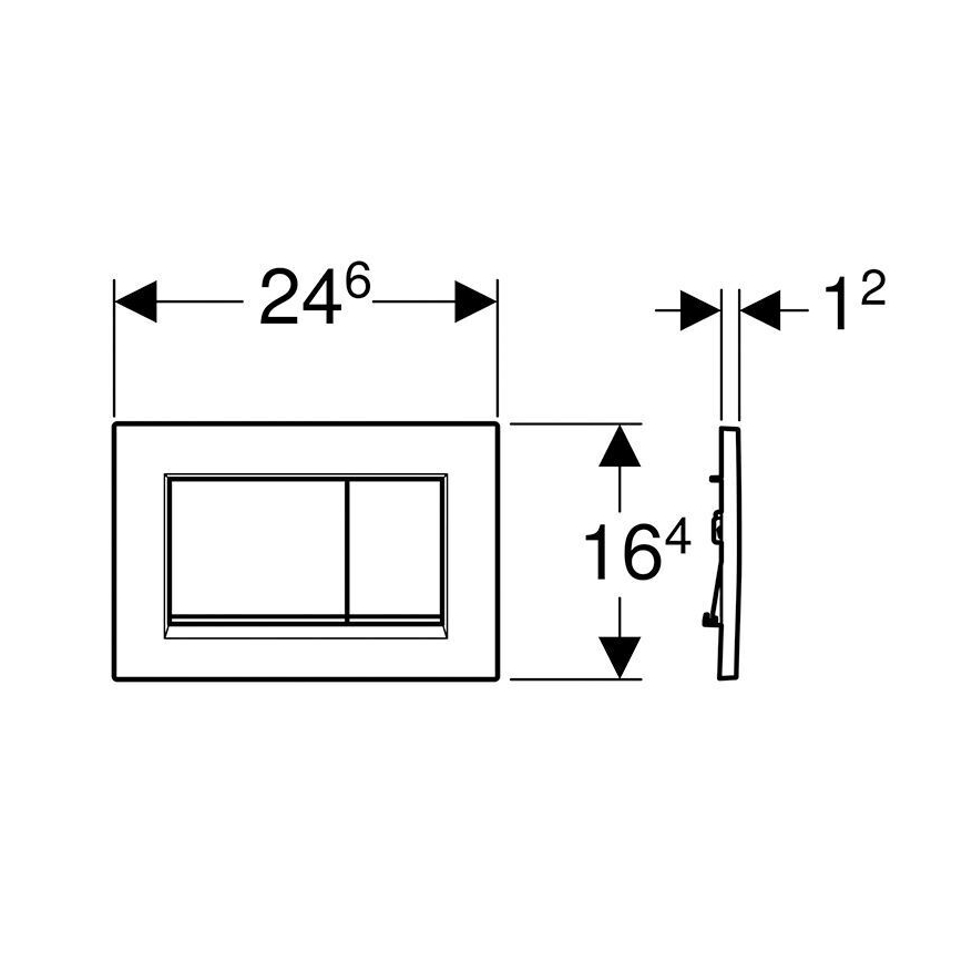Geberit 115.883.JQ.1 - Sigma30 spoelknop 24,6 x 16,4 cm, mat chroom/glanzend chroom